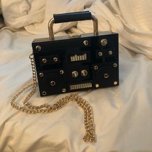 Zara top handle box crossbody bag